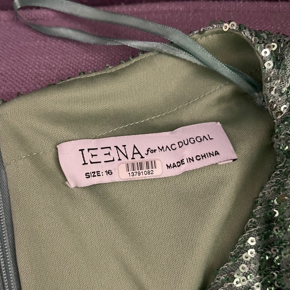 IEENA for Mac Duggal Green Sequin Dress 16 - Picture 6 of 9